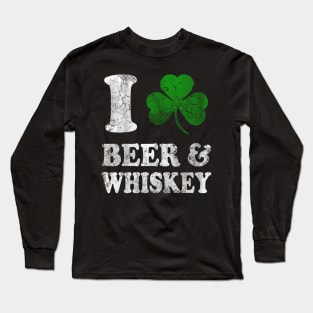 Irish Beer Whiskey Shamrock St Patricks Day Long Sleeve T-Shirt